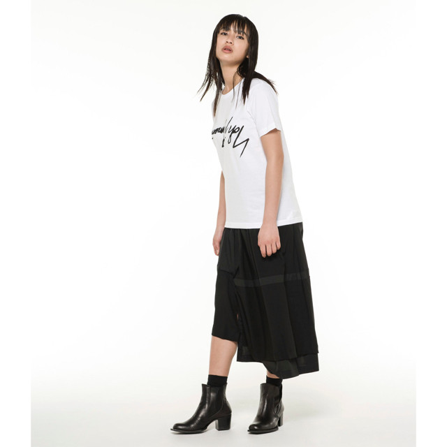 Yohji Yamamoto(ヨウジヤマモト)のGroundY 逆さロゴ Tシャツ ホワイト グラウンドワイ Ground Y メンズのトップス(Tシャツ/カットソー(半袖/袖なし))の商品写真