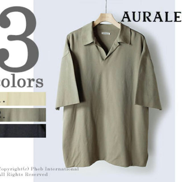 YAECA(ヤエカ)のオーラリー AURALEE ハイゲージピケ ダブルクロス スキッパーポロシャツ メンズのトップス(ポロシャツ)の商品写真