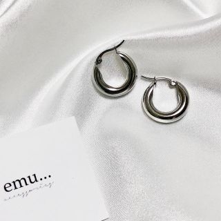 アメリヴィンテージ(Ameri VINTAGE)の#25   サージカルステンレス チャンキー  フープ ピアス(ピアス)