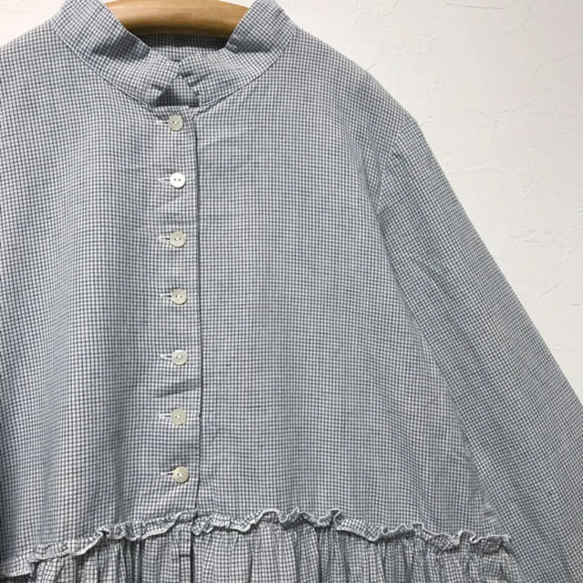 nest Robe(ネストローブ)のu m e様専用◡̈ネストローブ コットンリネン チェック ブラウス レディースのトップス(シャツ/ブラウス(長袖/七分))の商品写真