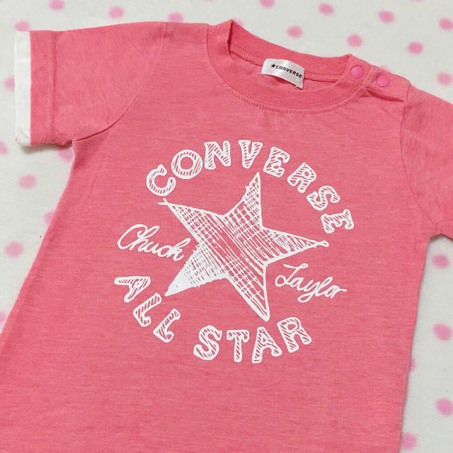 CONVERSE(コンバース)のconverse♡お洒落着回し◎ロゴプリント♡PINK♡Tシャツ♡95♡ キッズ/ベビー/マタニティのキッズ服女の子用(90cm~)(Tシャツ/カットソー)の商品写真