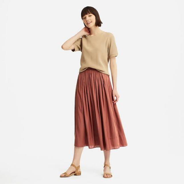 UNIQLO(ユニクロ)のユニクロUNIQLOギャザーロングスカートS レディースのスカート(ロングスカート)の商品写真
