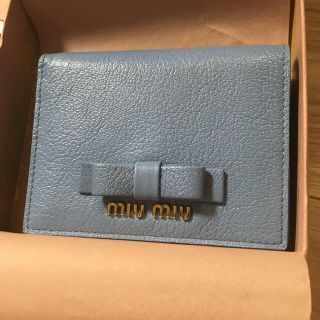 ミュウミュウ(miumiu)のMIU MIU 折り財布 ブルー ミュウミュウ(財布)