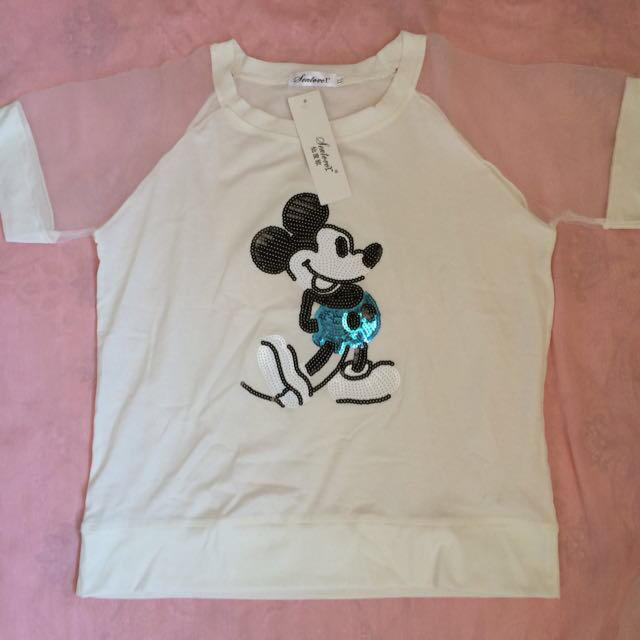 ミッキー シースルーTシャツ レディースのトップス(Tシャツ(半袖/袖なし))の商品写真