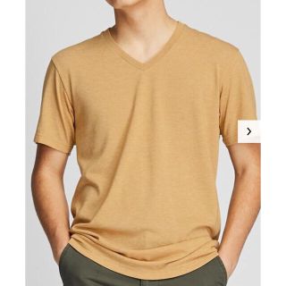 ユニクロ(UNIQLO)のUNIQLO ドライカラーVネックT半袖イエロー 4XL 7/24-8/31(Tシャツ/カットソー(半袖/袖なし))