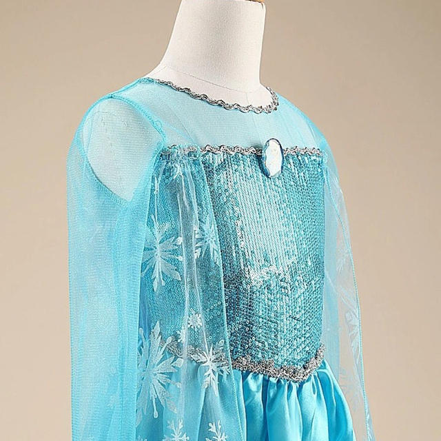 Disney(ディズニー)のエルサ ドレス プリンセスドレス アナ雪 キッズ/ベビー/マタニティのキッズ服女の子用(90cm~)(ドレス/フォーマル)の商品写真