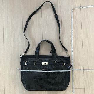 ファルチニューヨーク(falchi New York)の2way ショルダーバッグ ハンドバッグ 牛革×ナイロン(ハンドバッグ)