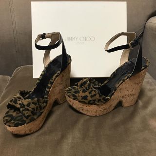 ジミーチュウ(JIMMY CHOO)の【美品】 Jimmy Choo レオパード サンダル (サンダル)