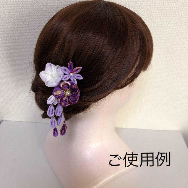 #268 ちりめん かんざし/グリーン系 ハンドメイドのアクセサリー(ヘアアクセサリー)の商品写真