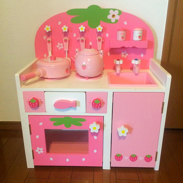 マザーガーデン ピンク のいちご キッチンセット キッズ/ベビー/マタニティのおもちゃ(知育玩具)の商品写真