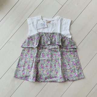 プティマイン(petit main)の新品♡小花柄 切り替えチュニック130(Tシャツ/カットソー)