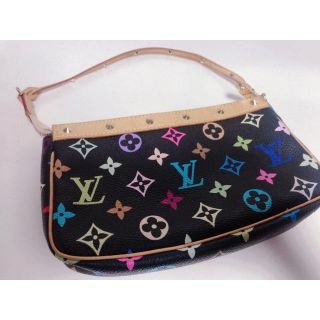 ルイヴィトン(LOUIS VUITTON)のルイヴィトン ポシェットアクセソワール モノグラムマルチカラー ブラック(ハンドバッグ)