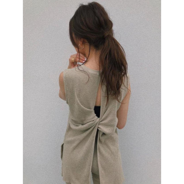 moussy BACK DRAPE RIB タンクトップ