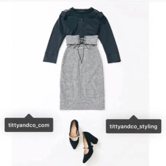 titty&co(ティティアンドコー)のtitty&Co. ギンガムチェックタイトスカート レディースのスカート(ひざ丈スカート)の商品写真