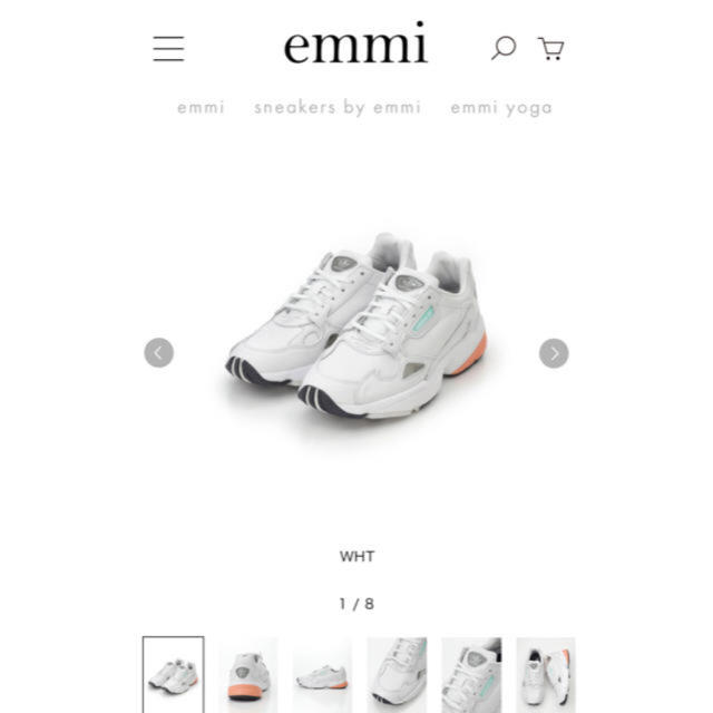 emmi atelier(エミアトリエ)の美品emmi×adidas 白 スニーカー レディースの靴/シューズ(スニーカー)の商品写真