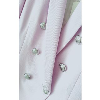 バルマン(BALMAIN)の新品 バルマン ダブルブレスト ウールブレザーLILAC(テーラードジャケット)