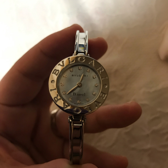 期間限定特別価格 BVLGARI 12Pダイヤ ブルーシェル文字盤 Bzero1ビーゼロワン ブルガリ 正規美品 腕時計 