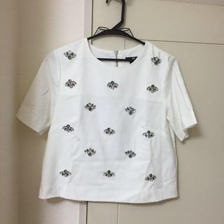 エイチアンドエム(H&M)のH&M ビジュー付 トップス(Tシャツ(半袖/袖なし))