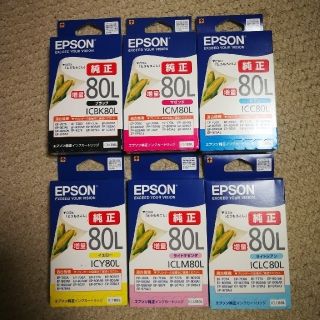 エプソン(EPSON)のEPSON 純正インクカートリッジ 80L増量タイプ×6色×3個セット(オフィス用品一般)