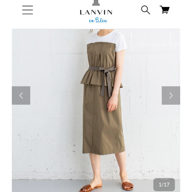 LANVIN en Bleu(ランバンオンブルー)のLANVIN en Blue レイヤードデザインワンピース レディースのワンピース(ひざ丈ワンピース)の商品写真