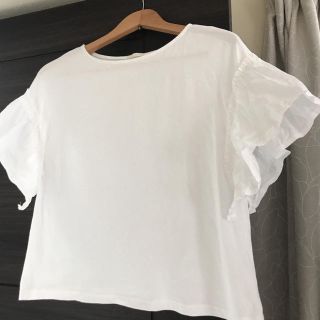 数回着用、美品☆GU☆フワ袖☆腕細見せカットソー(Tシャツ(半袖/袖なし))