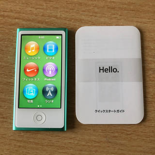 アップル(Apple)の【お値下げ】iPod nano  16GB  グリーン(ポータブルプレーヤー)