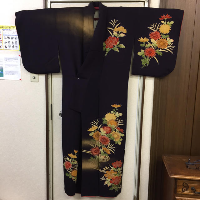 訪問着】紅型お着物 ちりめん 正絹 C-179 - 着物