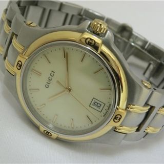 グッチ(GUCCI)のGUCCI 9040M コンビ メンズクォーツ 稼働品(腕時計(アナログ))
