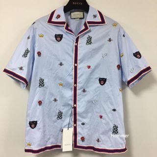 グッチ(Gucci)の国内正規品 GUCCI グッチ エンブロイド ボーリング シャツ 新品同様！(Tシャツ/カットソー(半袖/袖なし))