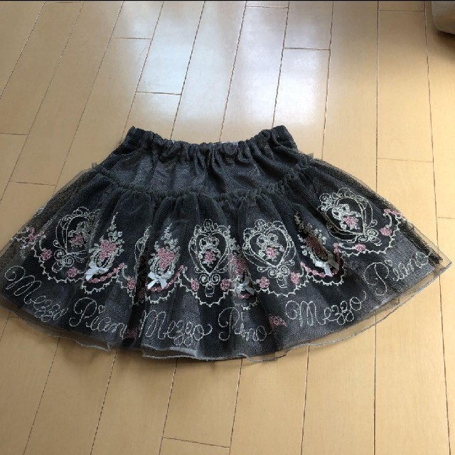 mezzo piano(メゾピアノ)のメゾピアノ 刺繍チュールスカート 120 キッズ/ベビー/マタニティのキッズ服女の子用(90cm~)(スカート)の商品写真