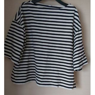 ユニクロ(UNIQLO)のユニクロ ボートネック ボーダー 五分袖 Tシャツ カットソー(カットソー(長袖/七分))