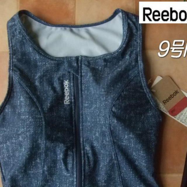 Reebok(リーボック)の新品◆リーボック・ラン型フィットネス水着・9号M・デニム柄・ネイビー黒 レディースの水着/浴衣(水着)の商品写真