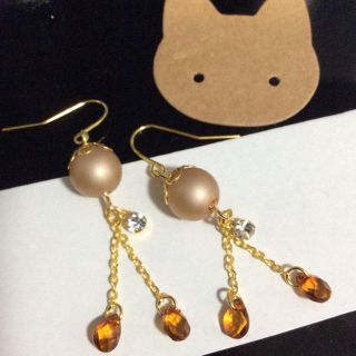 ブラウンドロップピアス(ピアス)