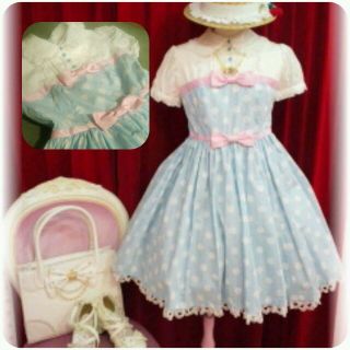 アンジェリックプリティー(Angelic Pretty)のPretty＊ドットプリティガールOP(ひざ丈ワンピース)