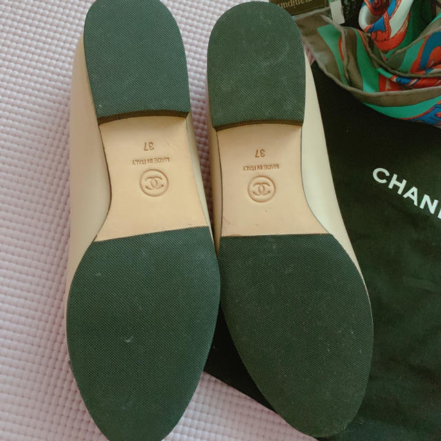 シャネル CHANEL バレリーナ バレエシューズ フラット 37 バイカラー シャネル CHANEL バレリーナ バレエシューズ フラット 37 バイカラー