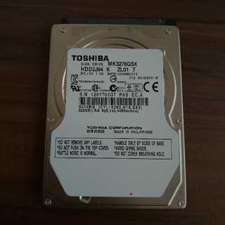 トウシバ(東芝)のジャンク 東芝 HDD320GB SATA 2.5インチ 厚さ9.5mm 3(PCパーツ)