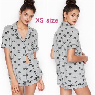 ヴィクトリアズシークレット(Victoria's Secret)の新品 ヴィクトリアシークレット グレー 半袖 リップ パジャマ ショーパン XS(ルームウェア)