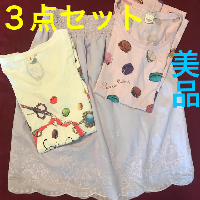 LADUREE(ラデュレ)のラデュレ ユニクロ コラボ カットソー UT Tシャツ コットンレース スカート レディースのレディース その他(セット/コーデ)の商品写真