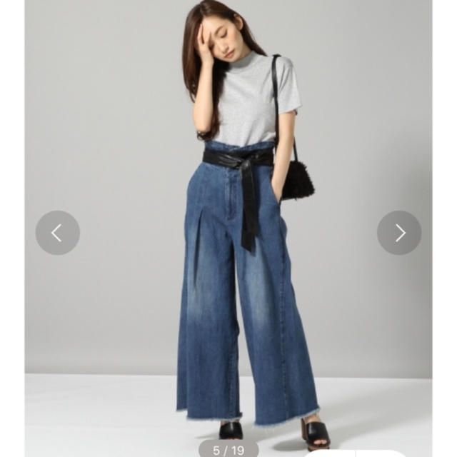 JEANASIS(ジーナシス)のJEANASiS ハイウエスト ワイドパンツ レディースのパンツ(デニム/ジーンズ)の商品写真