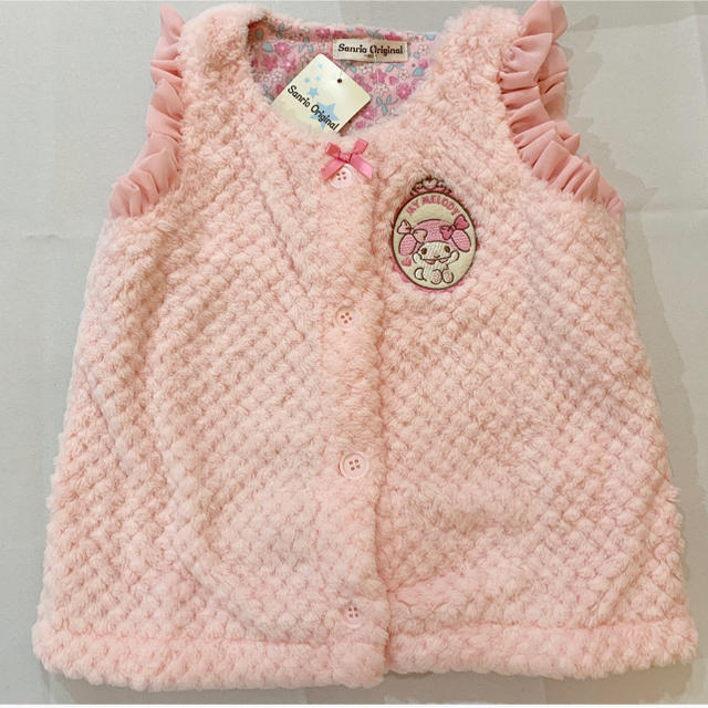 サンリオ(サンリオ)のマイメロディ ピンク ベスト キッズ/ベビー/マタニティのキッズ服女の子用(90cm~)(カーディガン)の商品写真