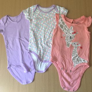 ベビーギャップ(babyGAP)の【ぱんちゃん様】女の子用 ロンパース3枚セット 80(ロンパース)