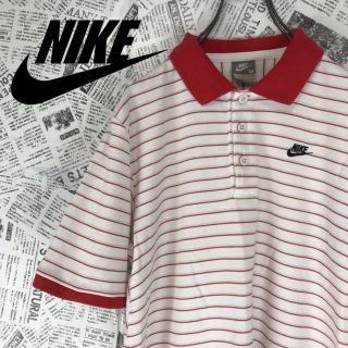 ナイキ(NIKE)の90s NIKE ナイキ ポロシャツ ボーダー スウォッシュロゴ(ポロシャツ)