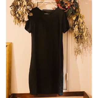 マリメッコ(marimekko)のマリメッコ（marimekko）リネンワンピース（ブラック）(ひざ丈ワンピース)