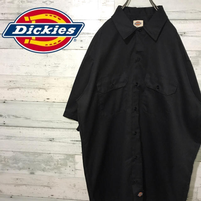 Dickies(ディッキーズ)の【レア】ディッキーズ☆ロゴタグ ブラック ワークシャツ Ｌサイズ メンズのトップス(シャツ)の商品写真