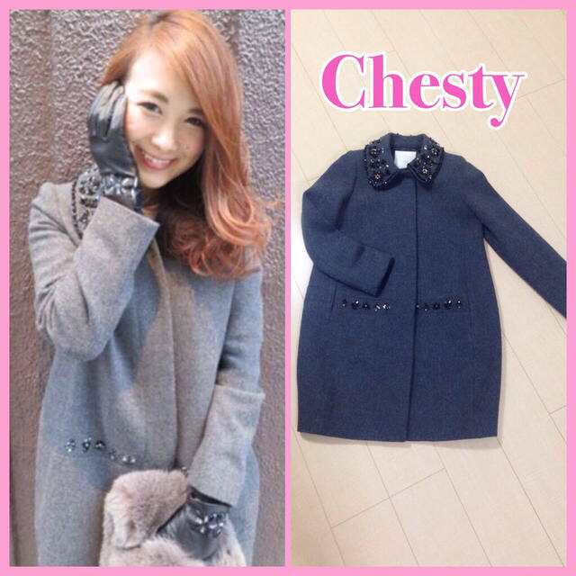 Chesty(チェスティ)のセール♡Chestyビジューウールコート レディースのジャケット/アウター(ロングコート)の商品写真