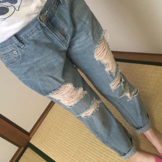 グレイル(GRL)のGRL クラッシュボーイズデニムパンツ(デニム/ジーンズ)