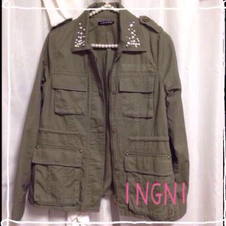 イング(INGNI)の♡INGNI♡パール付きジャケット♡(ミリタリージャケット)