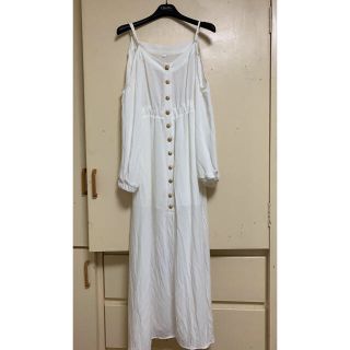 エモダ(EMODA)の《お気持ちお値下げ》[オフショル] オフショルダー 白ワンピ  vintage (ロングワンピース/マキシワンピース)