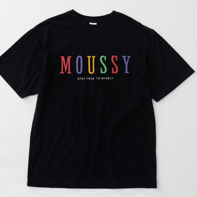 【国内配送】 ランダム 【完売品】MOUSSY - moussy ロゴ ブラック Tシャツ Tシャツ(半袖/袖なし)