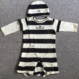 バーバリー(BURBERRY)のBURBERRY ベビー服 70cm 帽子セット(カバーオール)